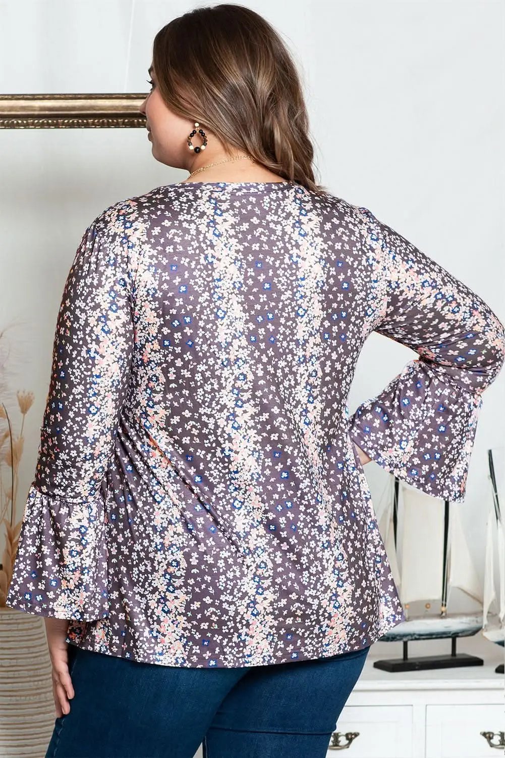 Charming plus size floral babydoll top - Love Salve